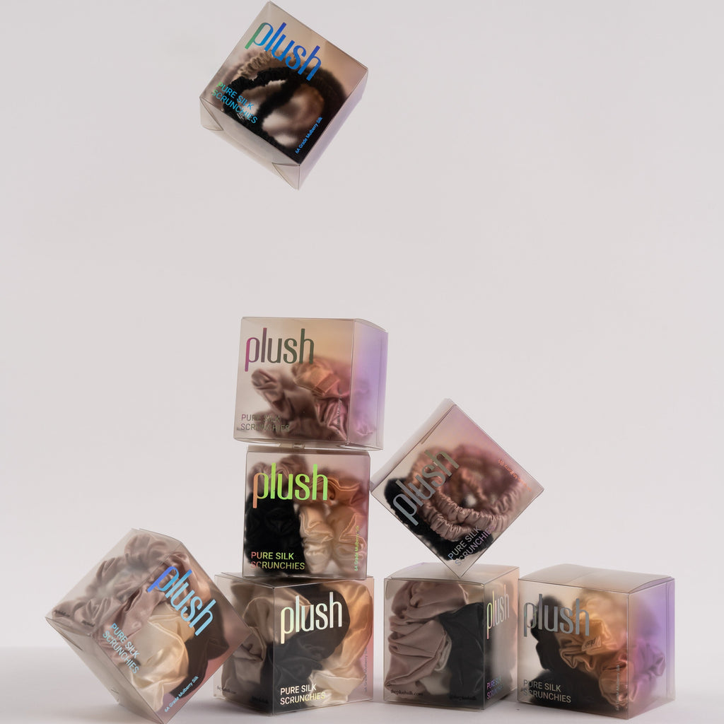 THE PLUSH SILK SCRUNCHIES